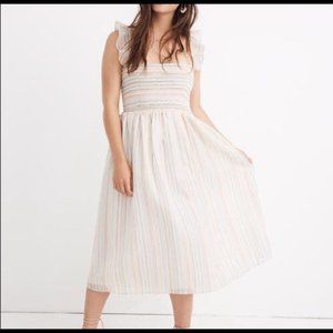 Madewell Rainbow Stripe Ruffle-Strap Sundress